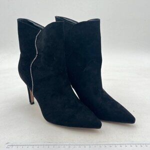 Women Pointy Ankle Boots Stiletto Heel Rhinestone Booties High Heel